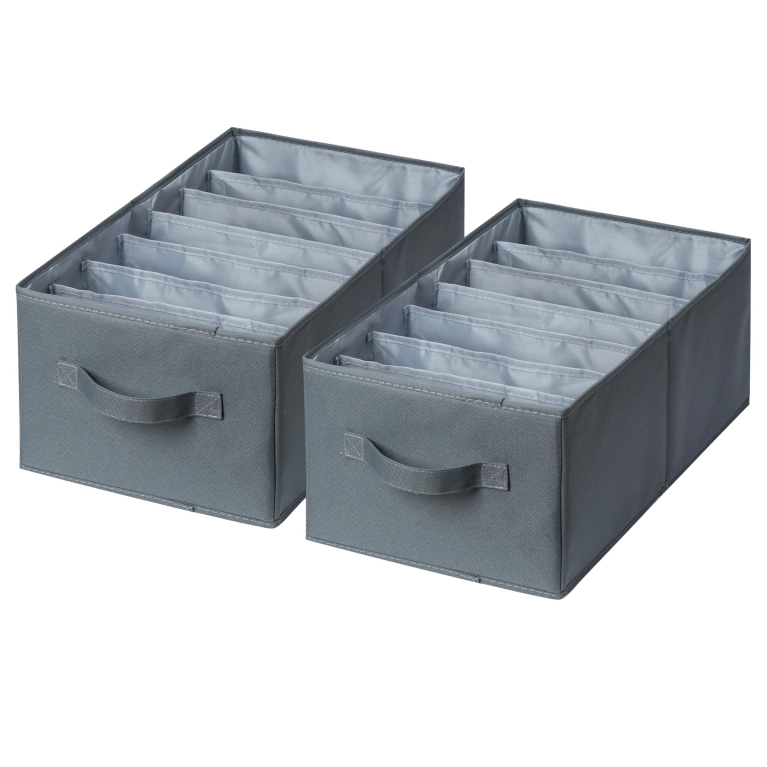 Augfox 2 Pack Large Wardrobe Closet Organizer - Drawer Organizer Clothes, Efficient Jeans Organizer for Closet, Versatile Closet Organizers and Storage (Dark Grey, 17.7" L x 9.8" W x 7.1" H)