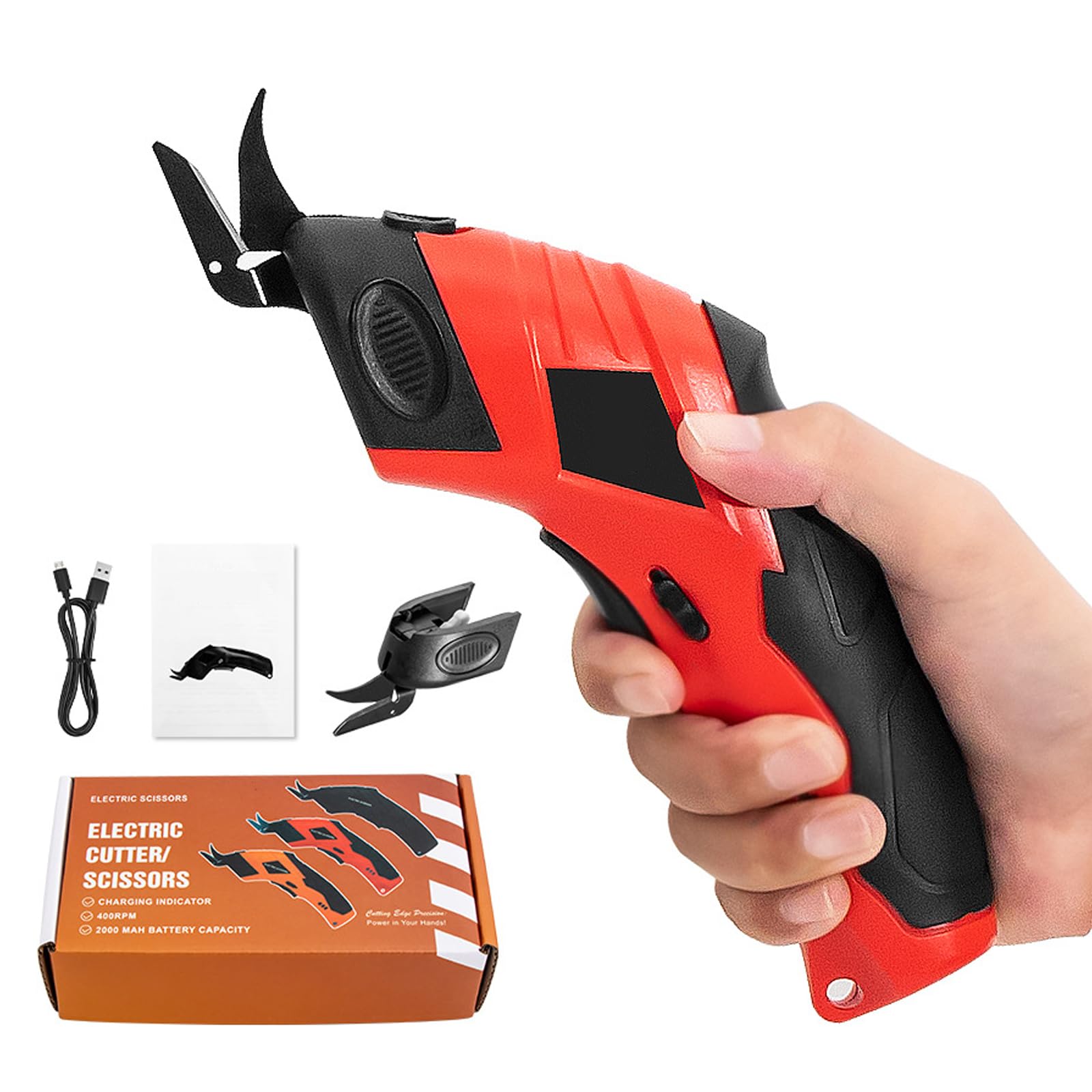 Tijeras eléctricas de corte de tela, operaciones inalámbricas, herramienta ergonómica integrada, herramienta de corte de tela, tijeras eléctricas recargables inalámbricas de tela