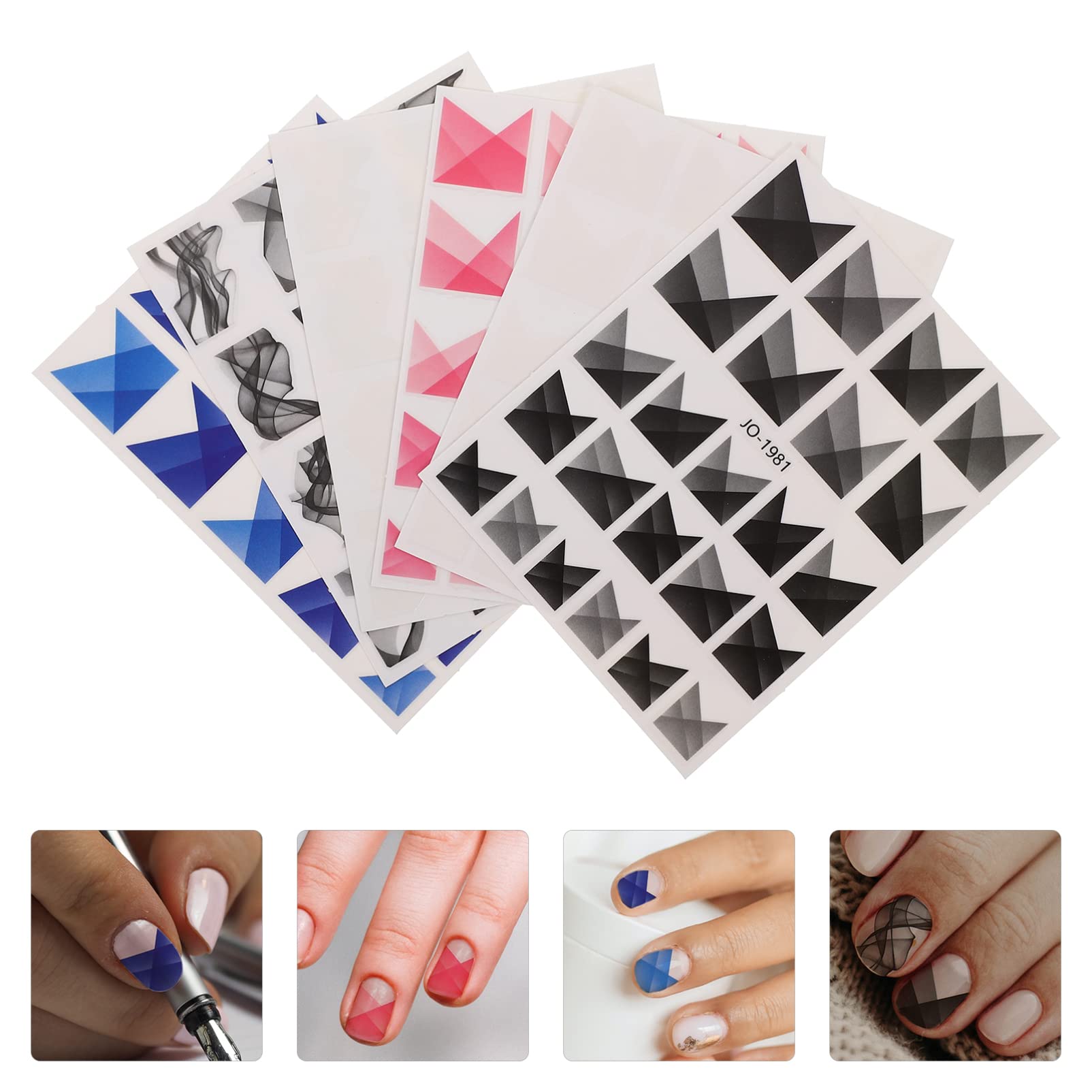 CALLARON 5 Set Stickers Per Unghie Francesi Semitrasparenti Adesivi Per Decorazione Unghie Impermeabili E Resistenti Facili Applicare Per Design Minuti 6 Fogli*5