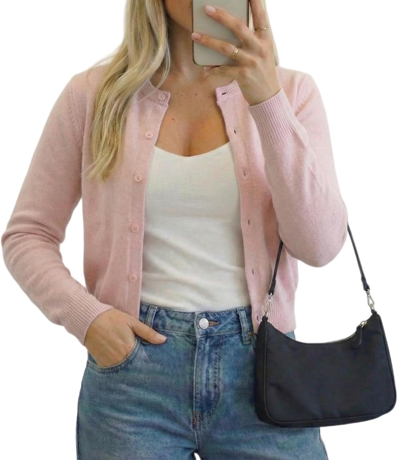 FreeSoulWoman Cropped Cardigan Sweaters Y2K Lightweight Fall Fashion Casual Outfits - Image 6