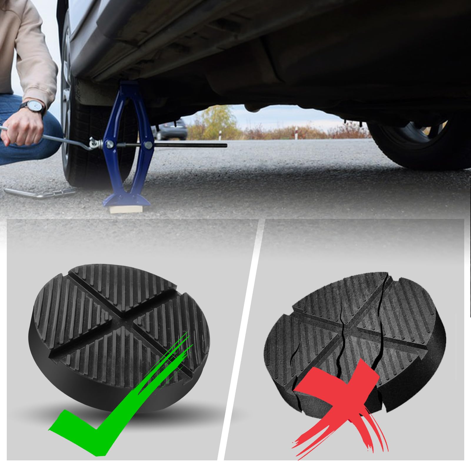 2 Stück Wagenheber Gummiauflage Universelle Gummiblock Hebebühne Wagenheber Auflage für Fahrzeugheber,Kratzern Gummi Jack Pad für Das Manövrieren von Wagenhebern und Den Schutz des Autos