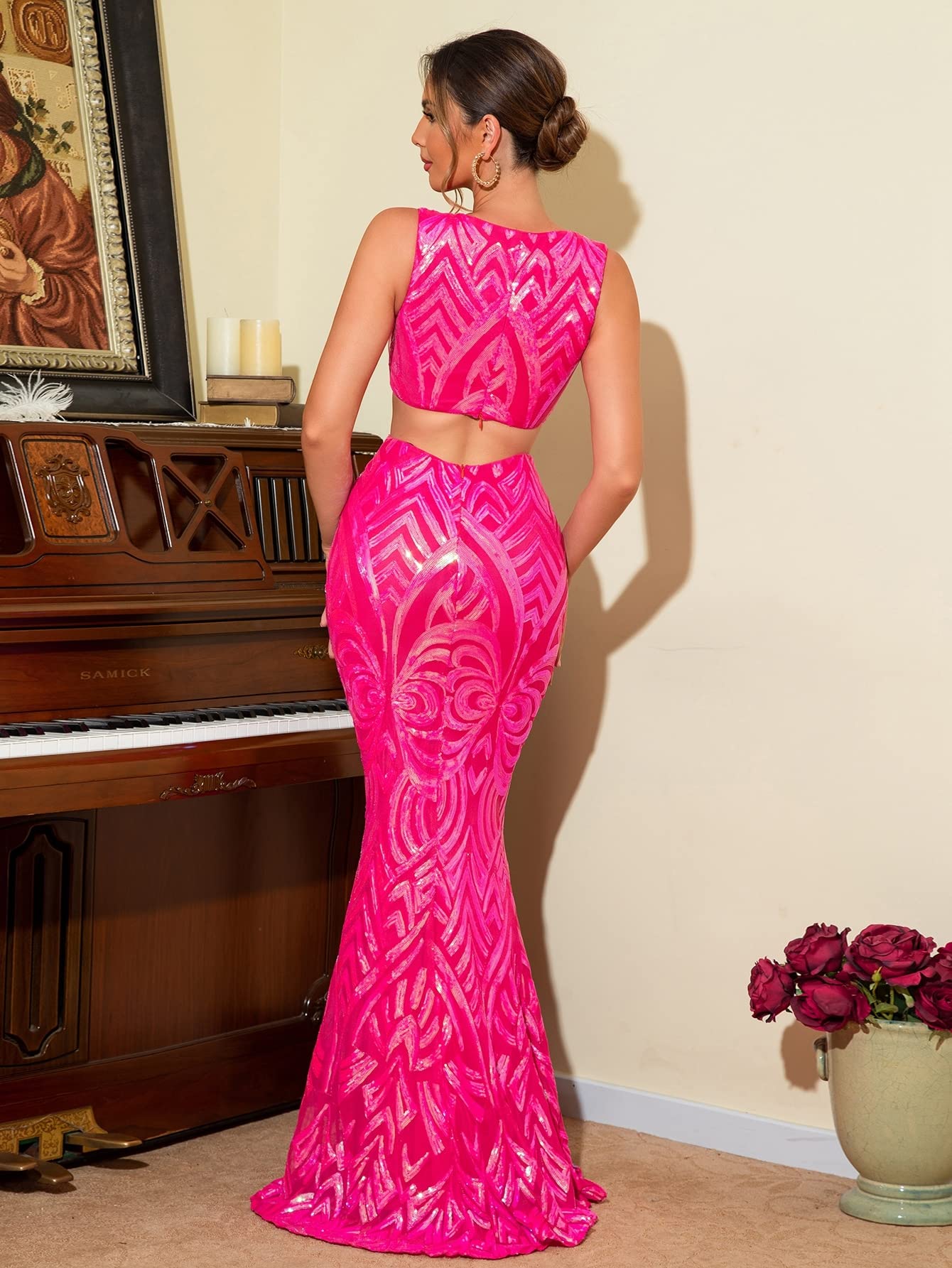 Amazon.com: Women's Dress Allover Print Cut Out Mermaid Hem Sequin Formal Dress Dresses Dress for Women Halcan (Color : Hot Pink, Size : Small) : Clothing, Shoes & Jewelry Amazon.com: Women's Dress Allover Print Cut Out Mermaid Hem Sequin Formal Dress Dresses Dress for Women Halcan (Color : Hot Pink, Size : Small) : Clothing, Shoes & Jewelry
