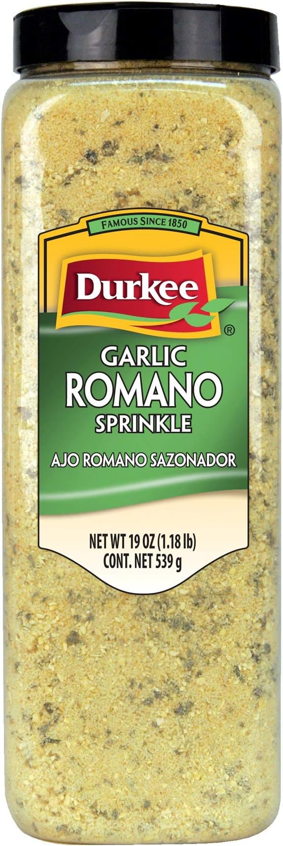 Durkee Garlic Romano Sprinkle - 19 oz. container, 6 per case