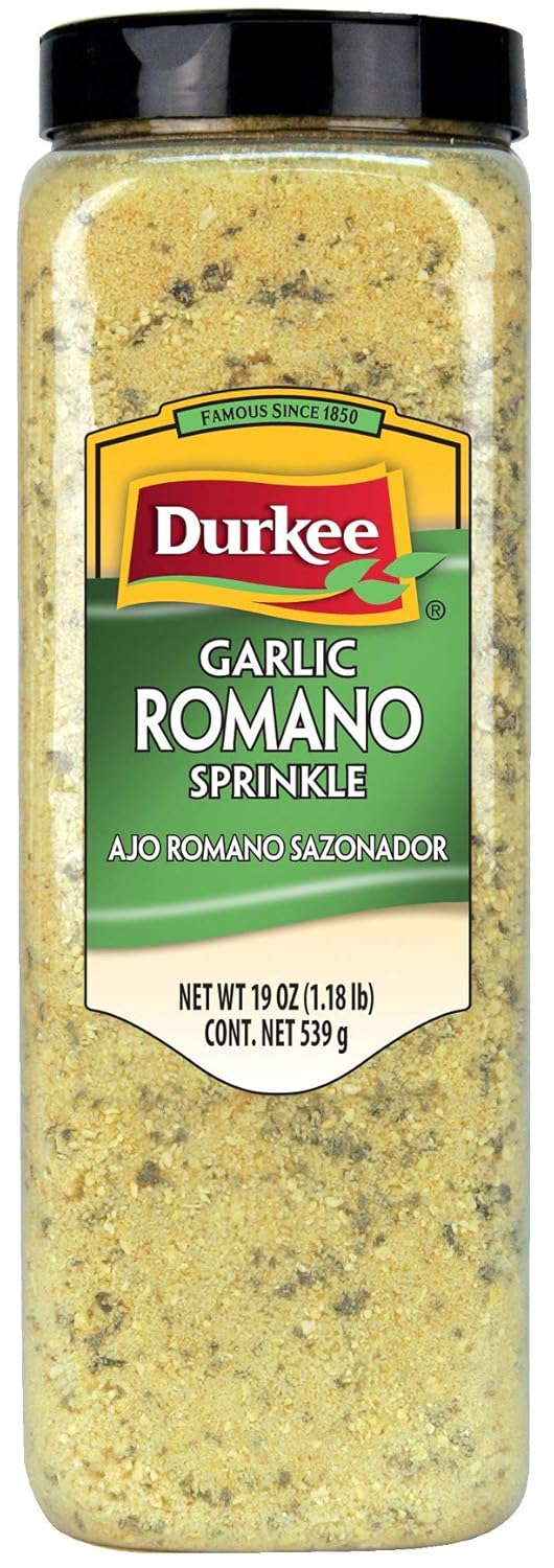 Durkee Garlic Romano Sprinkle - 19 oz. container, 6 per case