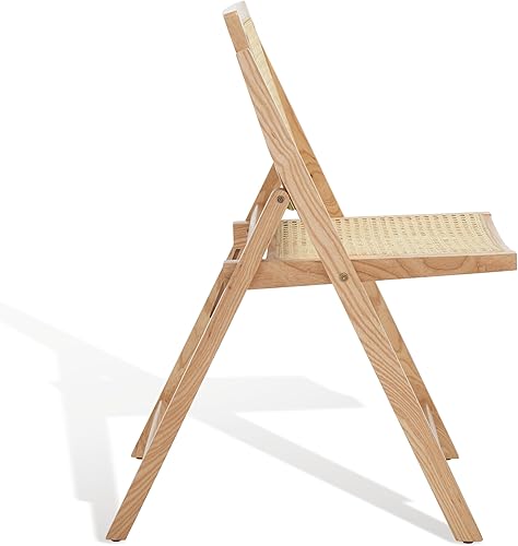 Miniatura 5 de SAFAVIEH Couture Collection Desiree - Juego de 2 sillas de comedor plegables de madera maciza de caña natural tropical costeras (totalmente montadas)