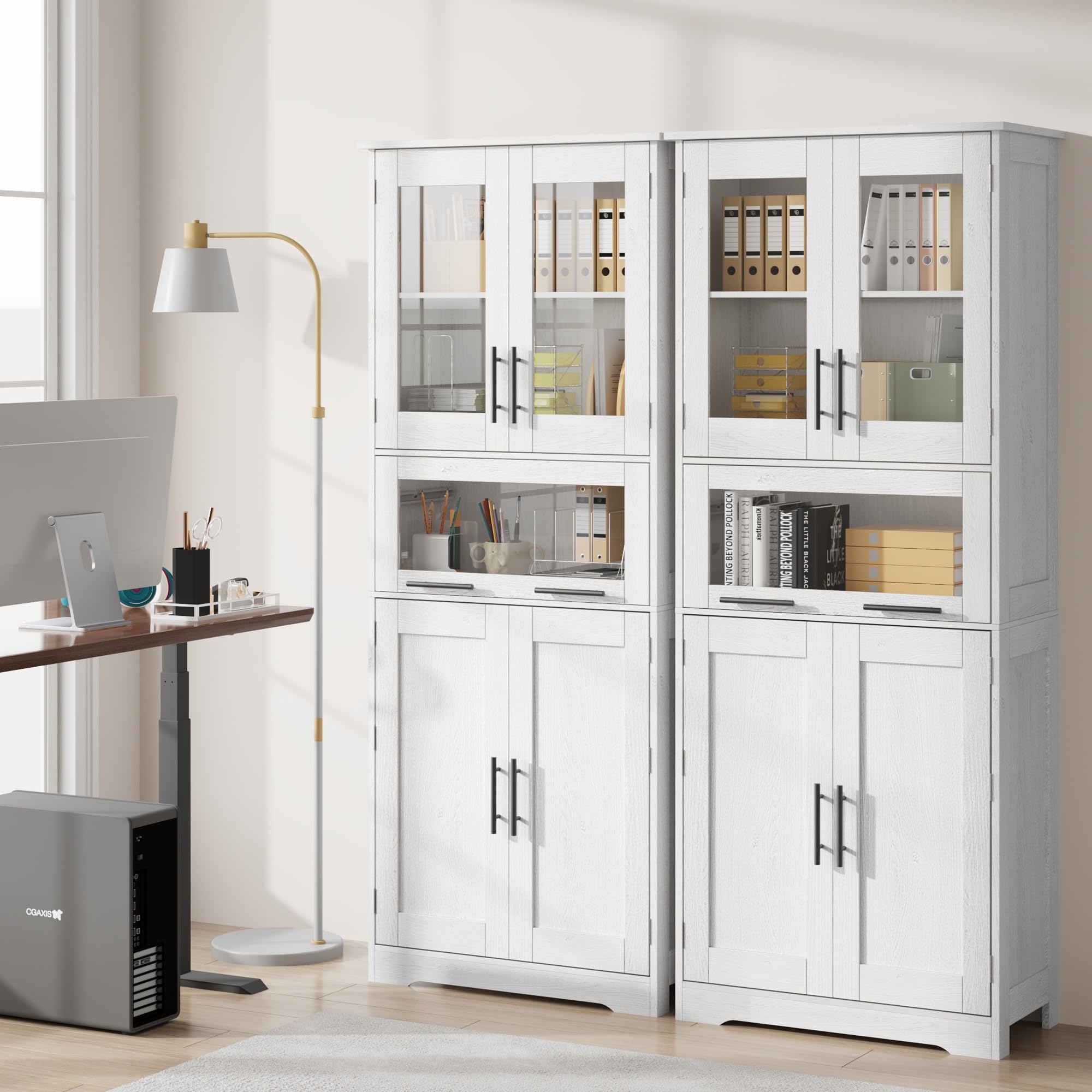 Armario de Baño Premium Ancho, Gran Almacenamiento, Ideal para Cocina, Baño y Salón. Estructura de Madera Maciza. 60 × 30 × 170 cm, Color Roble Blanco