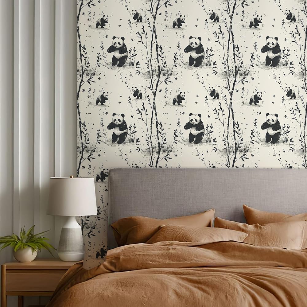 REDAMANCY Peel And Stick Wallpaper – Cute Dark Grey/Black/Beige Cat Pink Orange Flowers, 17.7" X 118.1" Roll, Removable For Nightstand Drawer Cabinet Renter-Friendly