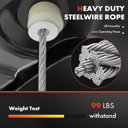 Miniatura 5 de A-Premium Cabrestante de rueda de soporte de elevación de neumáticos de repuesto compatible con Ford F-150 2004-2014 Lincoln Mark LT 2006-2008 Truck