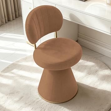 Vanity Chair with Back, 360Swivel Vanity Stool for Dressing Room