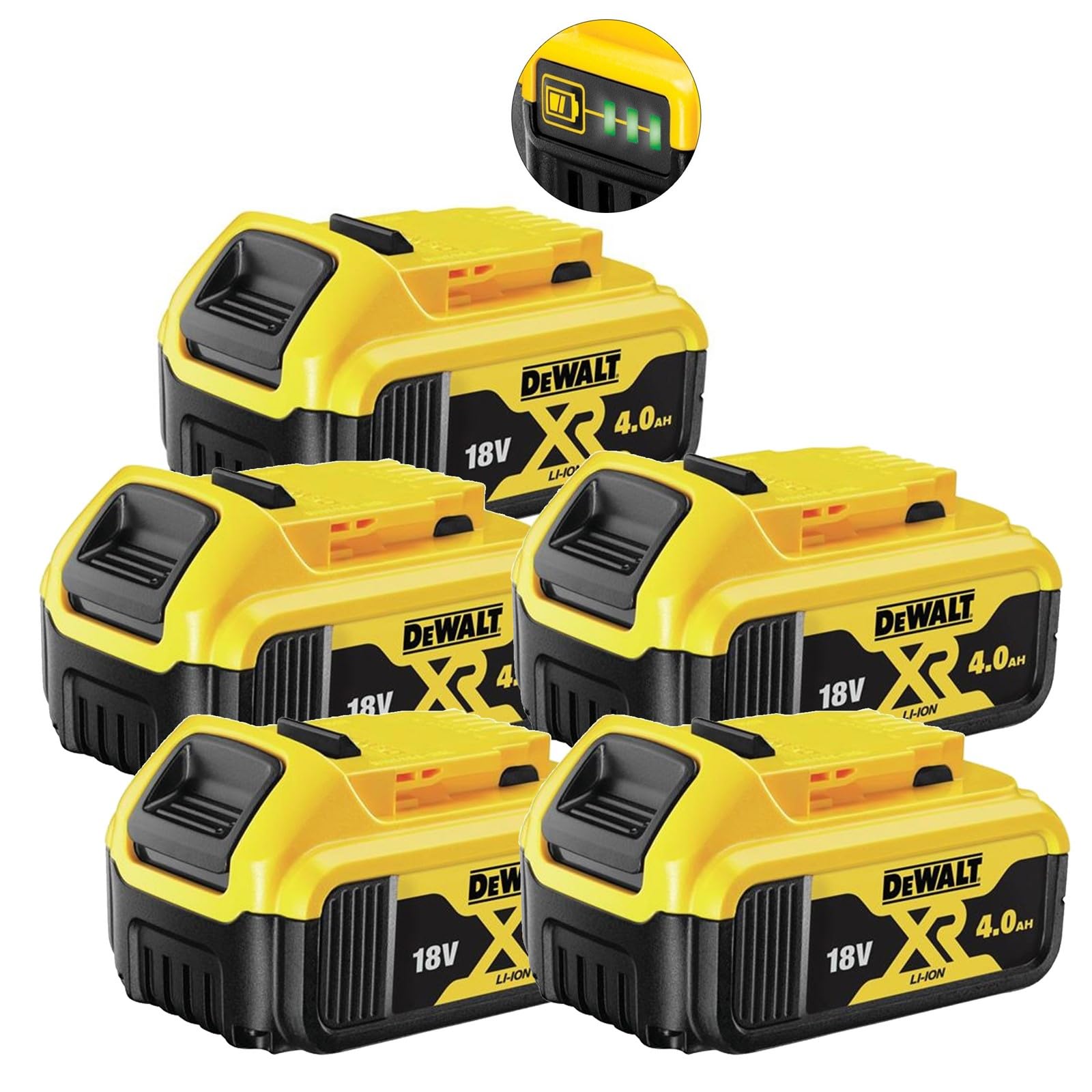 DeWalt Genuine DCB182 18v 4.0Ah XR Li-Ion Battery Pack of 4