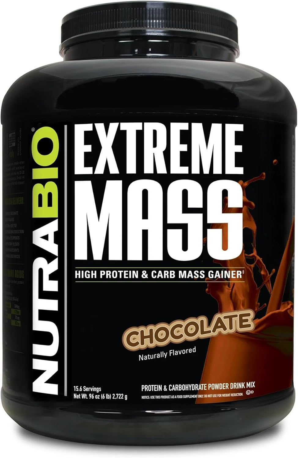 Amazon.com: NutraBio Extreme Mass Gainer Protein Powder, 53G Protein ...