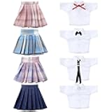 Bencailor 8 Pieces Summer Doll Clothes for 11.8 Inch Doll Accessories Shirt Skirts Dress Outfit Clothing for Birthday Gift(Novel)