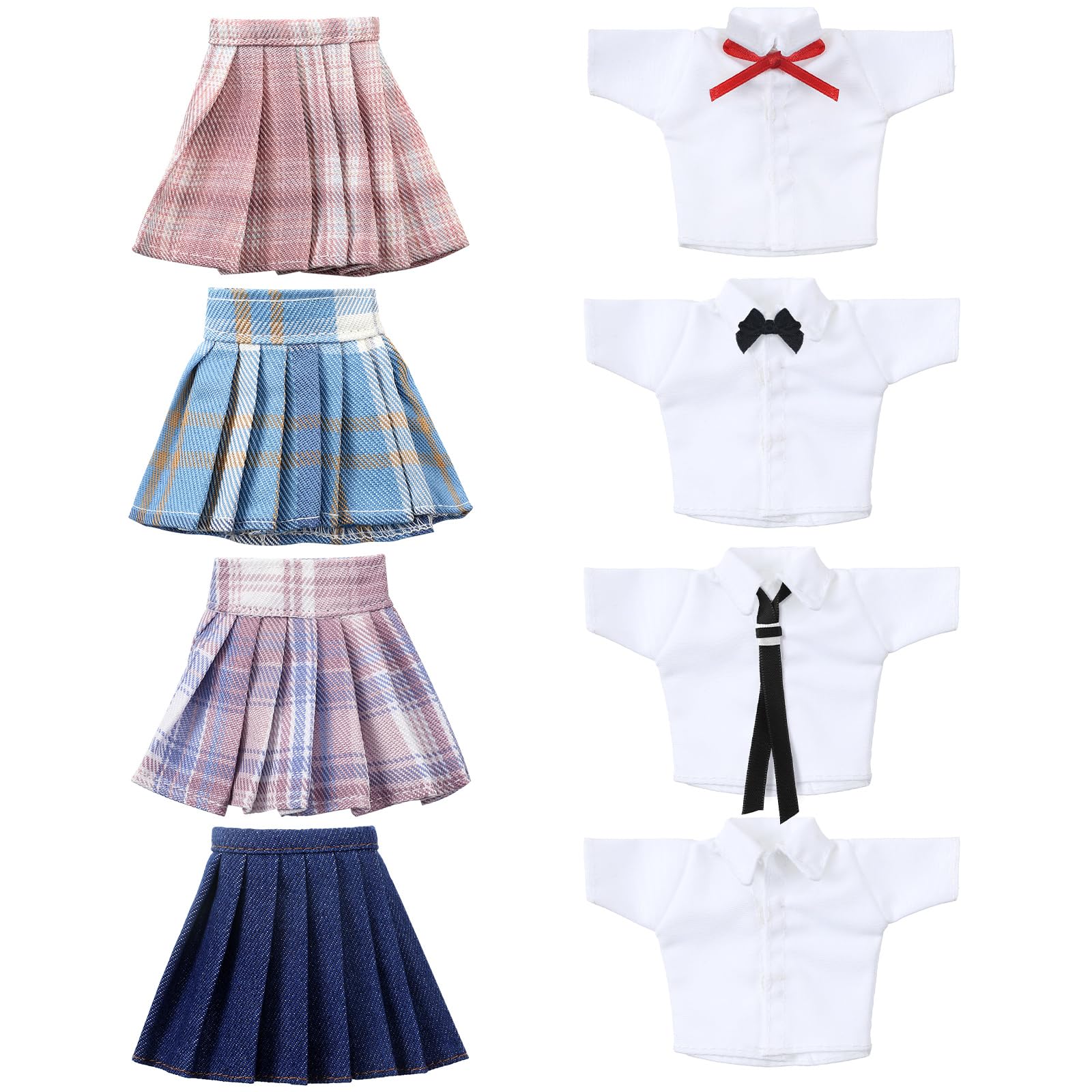 Bencailor 8 Pieces Doll Clothes for 11.8 Inch Doll Accessories Shirt Skirts Dress Outfit Clothing for Birthday Gift(Novel)