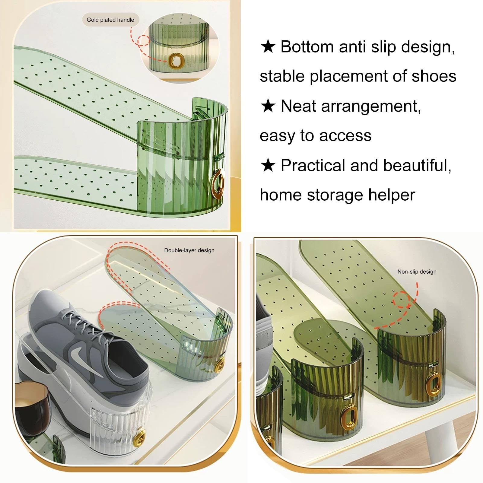 Organizzatore di Slot per Scarpe per riporre l'armadio, impilatore per