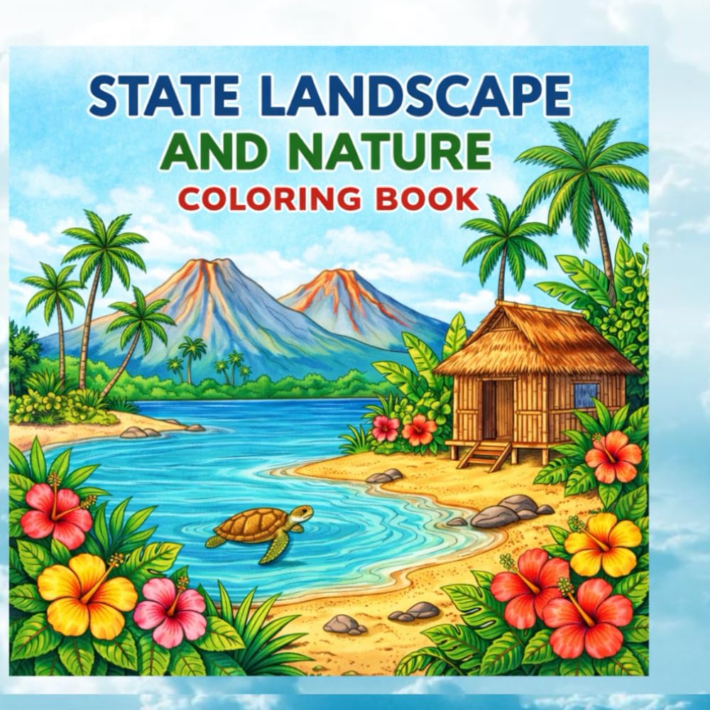State Landscape and Nature Coloring Book: Adult and Kid Coloring Adventure, Bold and Easy Designs Featuring Forests, Mountains, Lakes, and Wildlife for Ultimate Relaxation