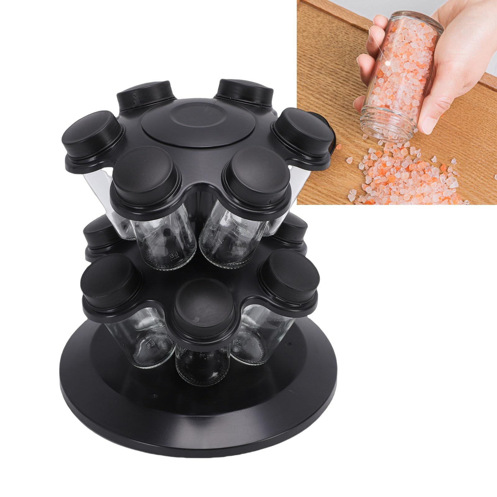 Bewinner Support Rotatif pour Pots D'Épices, Design à Rotation 360