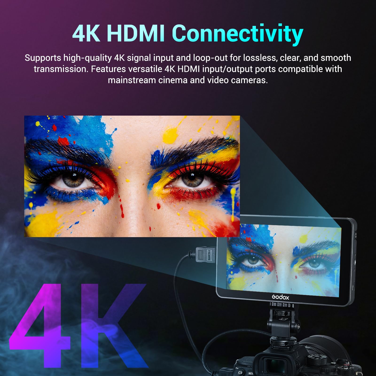 Godox GM6S Pro Kit2 5,5 Pouces 2000 Nits Écran inclinable Moniteur Photo 4K HDMI DSLR Kamera Field Monitor 1920 * 1080 IPS Contrôle Tactile Cache Godox GM6S Pro Kit2 5,5 Pouces 2000 Nits Écran inclinable Moniteur Photo 4K HDMI DSLR Kamera Field Monitor 1920 * 1080 IPS Contrôle Tactile Cache