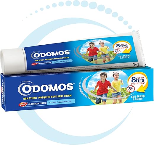 DABUR Odomos Non-Sticky Mosquito Repellent Cream With Vitamin E & Almond – 50G, Protection From Mosquitoes, 8 Hours Protection, Protection Against Dengue, Malaria & Chikungunya,…
