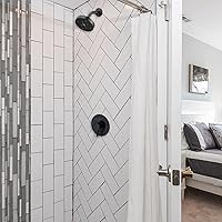 Vista 7 de Kit de molduras de ducha y bañera, compatible con válvula Moen Posi-Temp, negro mate