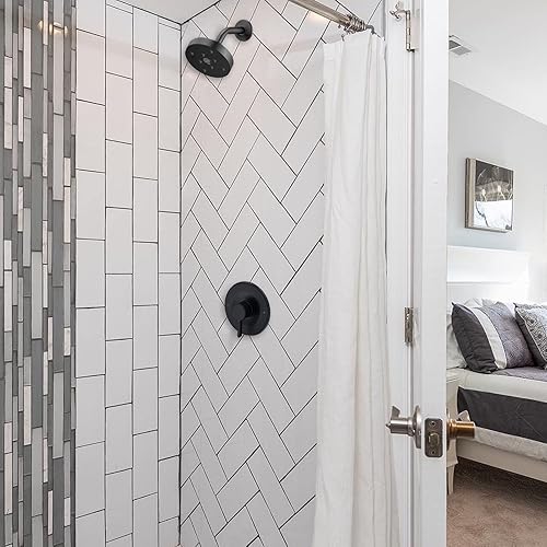 Miniatura 7 de Kit de molduras de ducha y bañera, compatible con válvula Moen Posi-Temp, negro mate