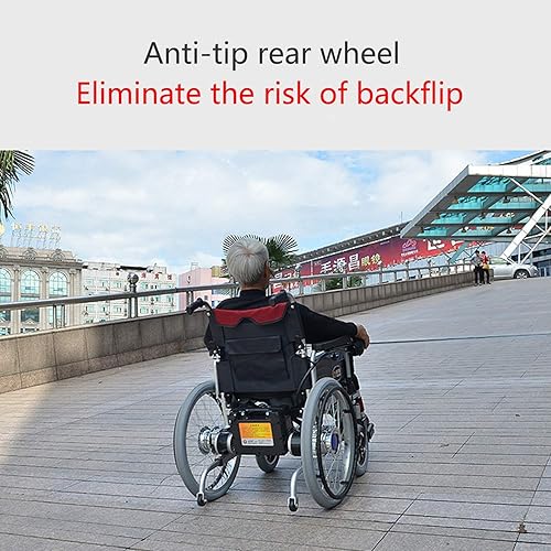 Miniatura 5 de NEOCHY Silla de ruedas portátil de moda, plegable y ligera, 360, silla de ruedas plegable todo terreno, silla eléctrica de doble motor para todas