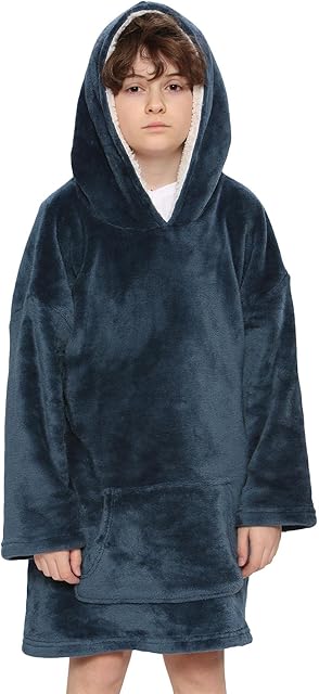 A2Z 4 Kids Girls Boys Oversized Hoodie Snuggle Blanket Super Soft Warm Fleece Kangaroo Pocket