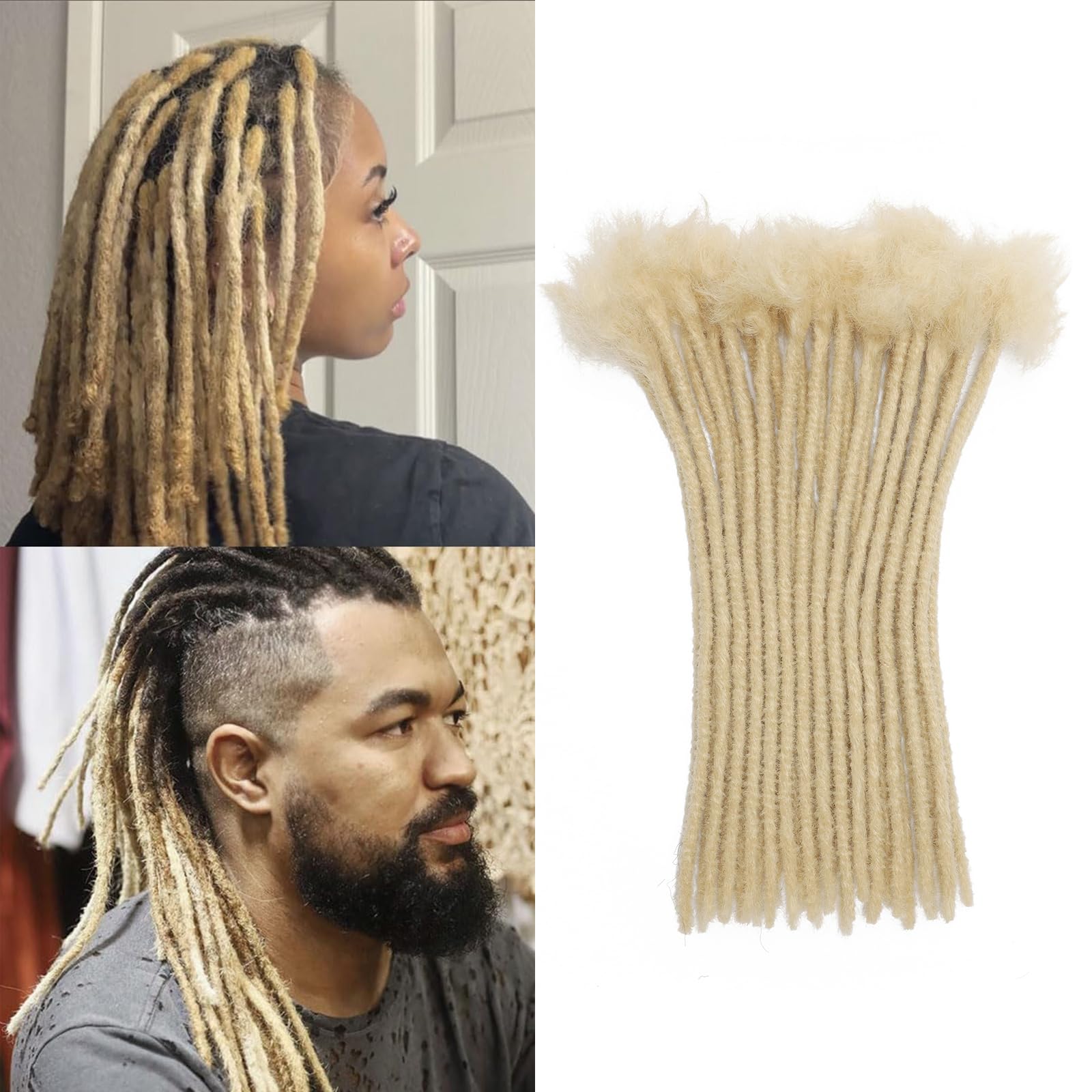 QIDESHENG 12 Inch Dreadlock Extensions Synthetic Hair 30Strands 0.8 Width Handmade Dreads Hair Extensions Reggae Braids Locs Synthetic Hippie Single Ended Dreads for Women/Men/Kids (613#