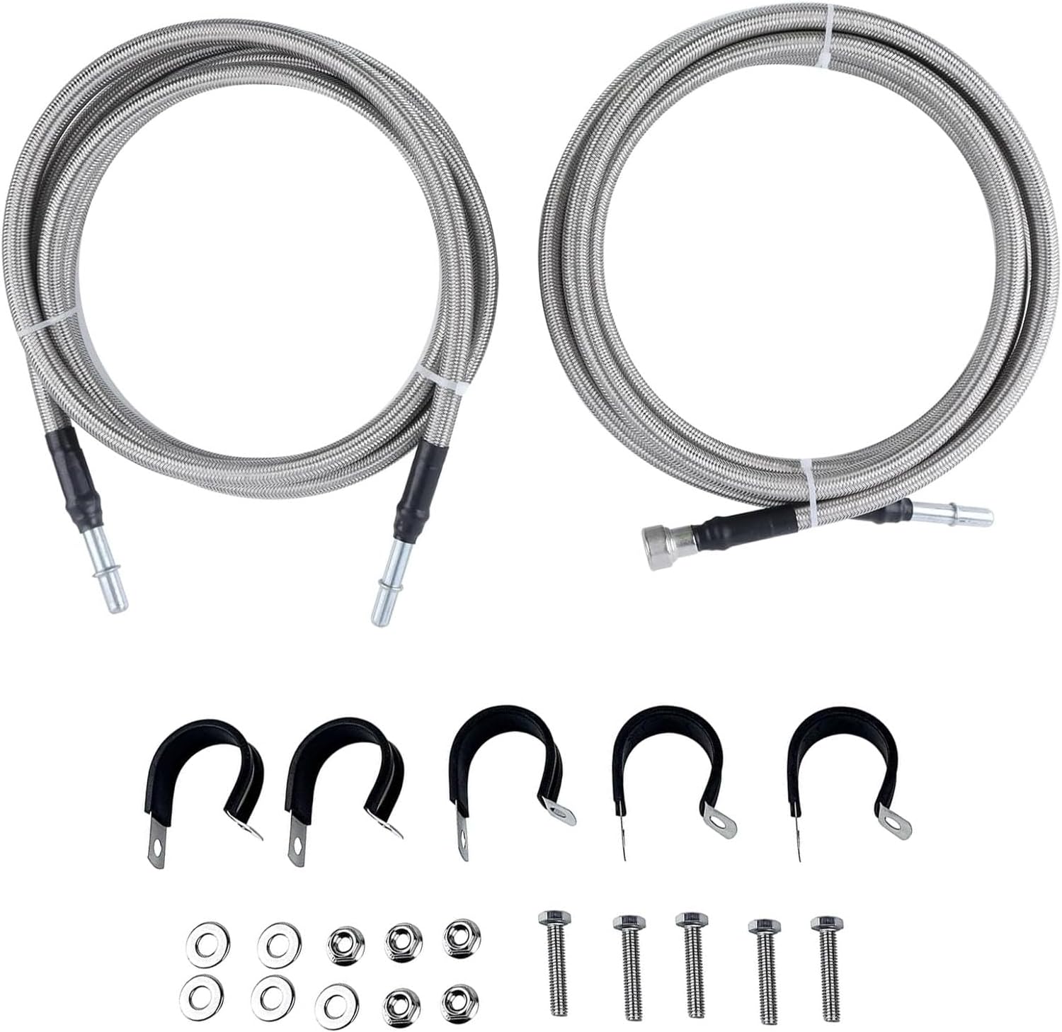 Stainless Fuel Lline kit Compatible with 2004-2010 Silverado 1500 Classic 2500 HD 3500 GMC Sierra 1500 2500 HD 3500 Flexible Braided Lines Stainless Steel Replaces 15237136 15946200 819-846