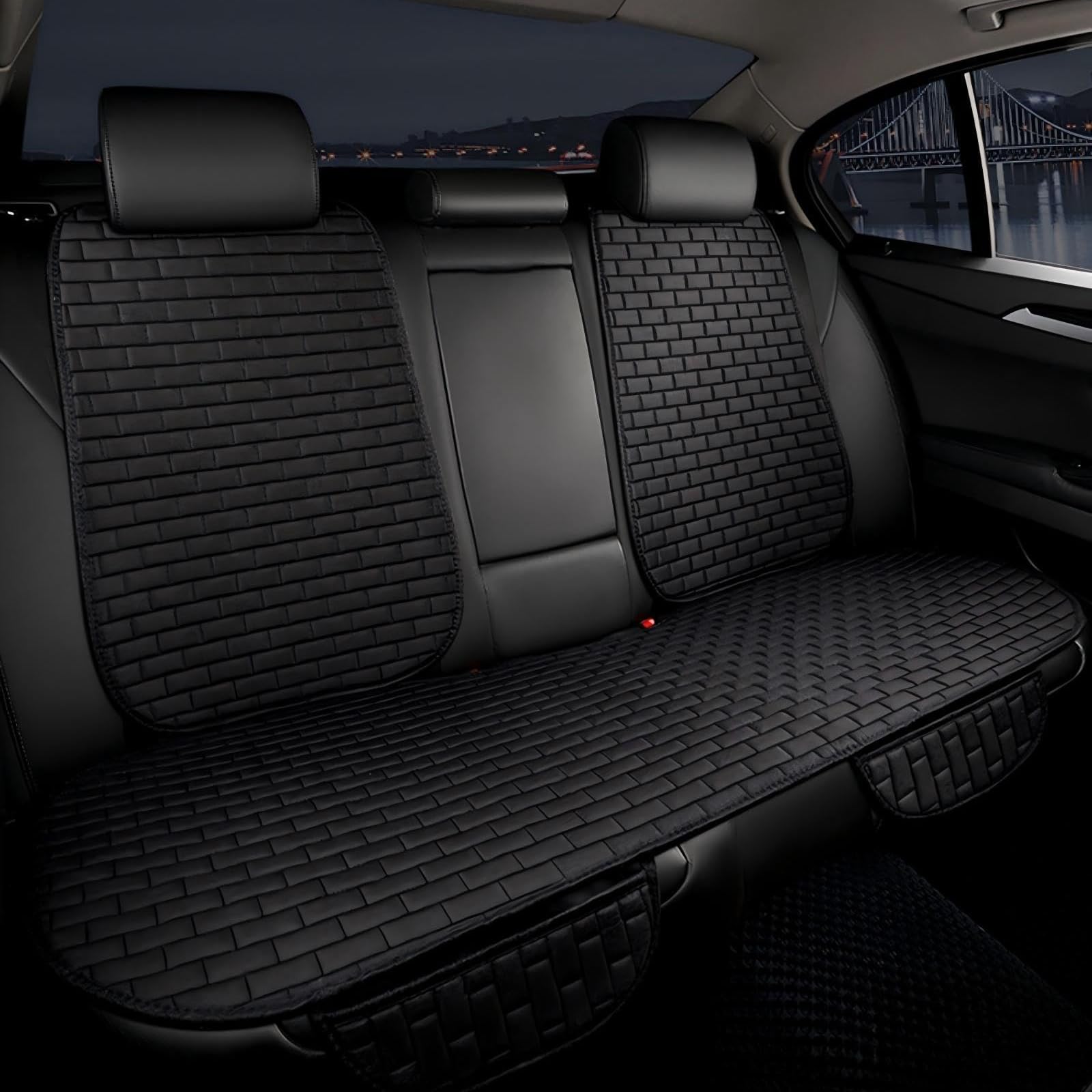 MDMDPYLCH Car Seat Cushion, for Dacia Sandero Stepway 3Gen 2Gen 2012-2025, Breathable Anti-Slip Durable Linen Seat Protector Pad Front Rear Seat Accessories,1setrear-B