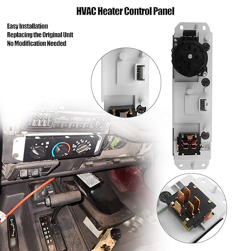 Miniatura 4 de Panel de control climático HVAC para Jeep Wrangler TJ 1999-2004 Interruptor de control del selector de calentador, panel de calentador climático