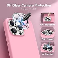 Vista 188 de GONEZ Funda de silicona para iPhone 15 Pro Max, compatible con Magsafe, protector de cámara + protector de pantalla, forro de microfibra suave Negro