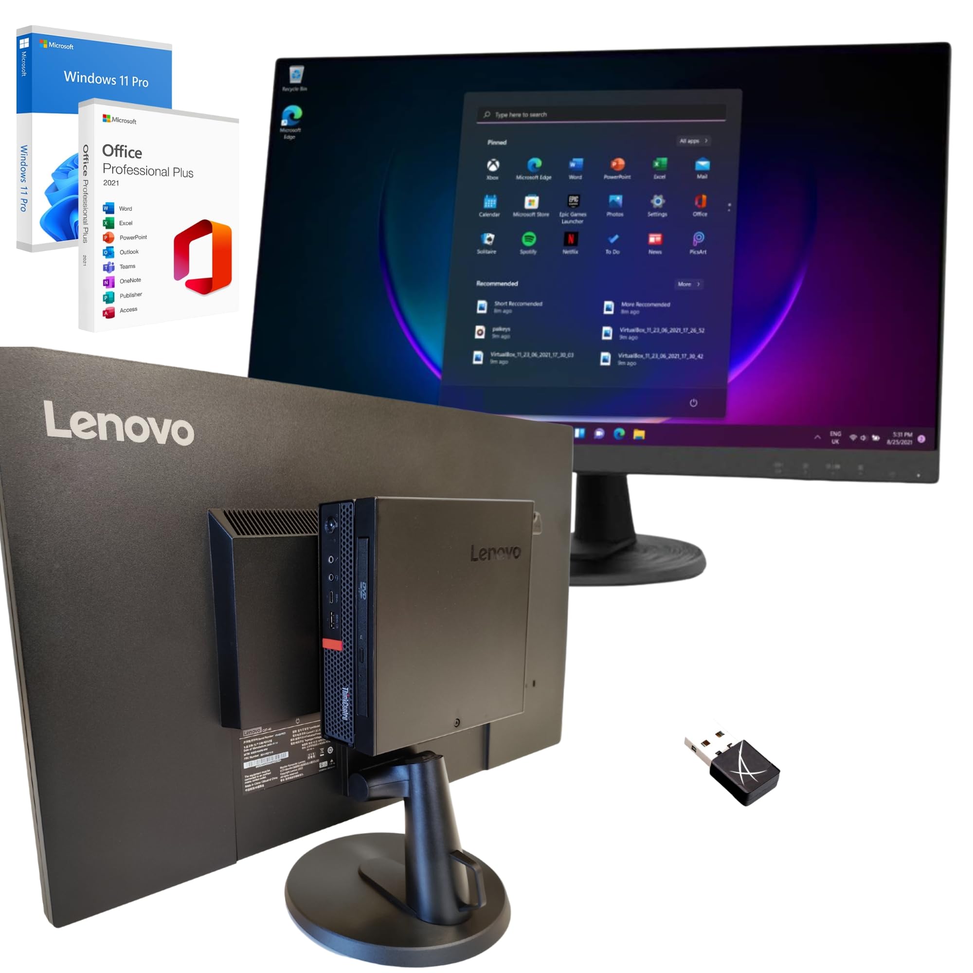 Lenovo Computer 27 Pollici Core i5 Fino a 3,10 GHz 16GB Ram 256GB
