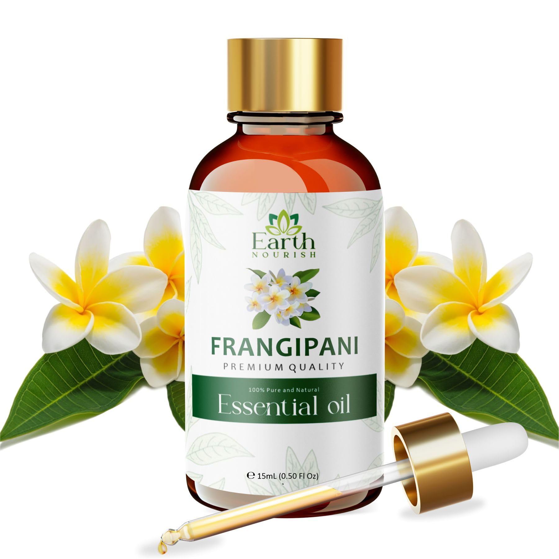 Frangipani Essential Oil - 15ml/0.50 fl oz - Pure and Natural for Skincare, Aroma and Diffusers - Premium Grade with Glass Dropper