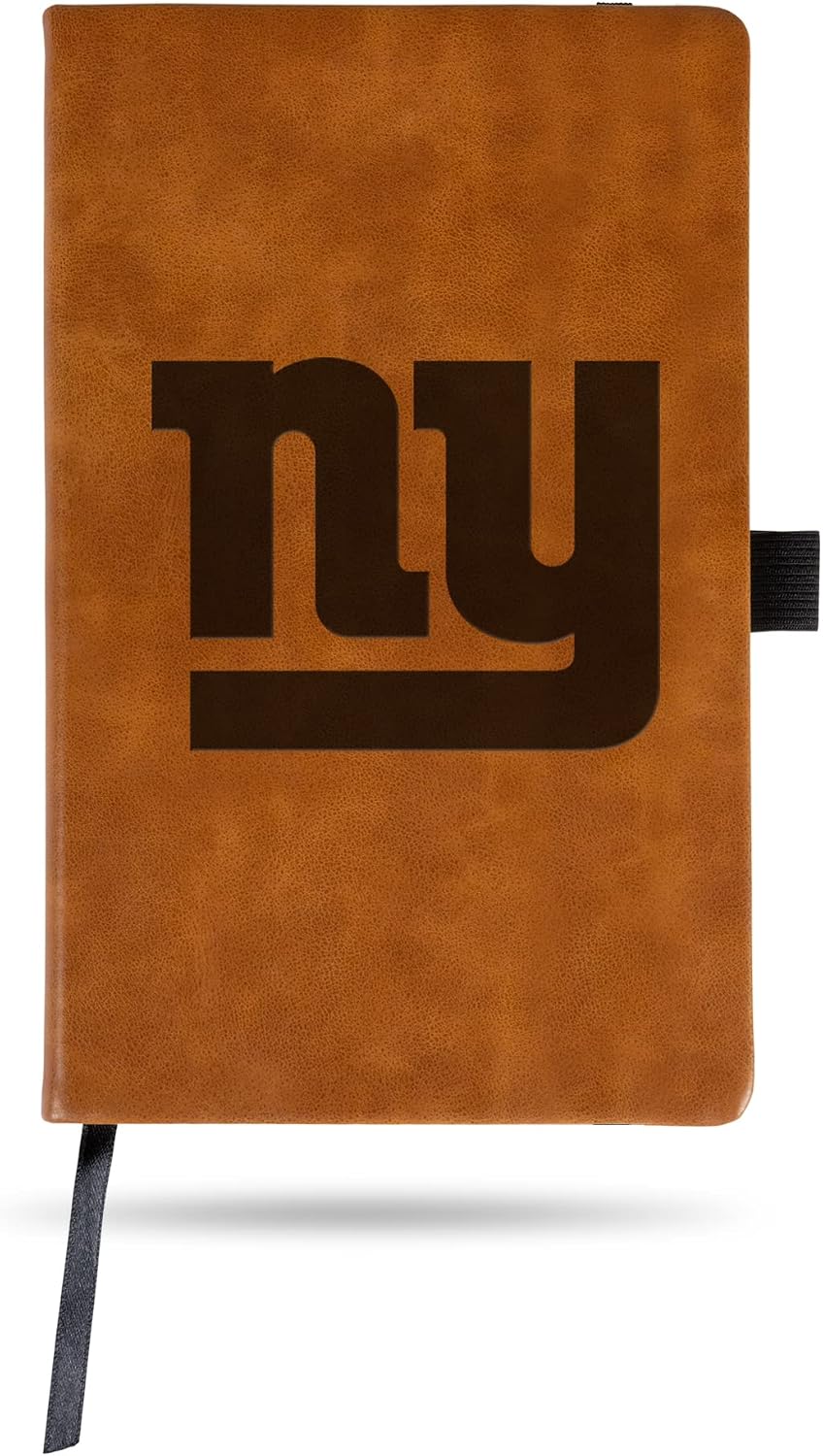 Rico Industries NFL New York Giants Brown Laser Engraved Small Notepad Jounral/Notepad 8.25" x 5.25"- Office Accessory