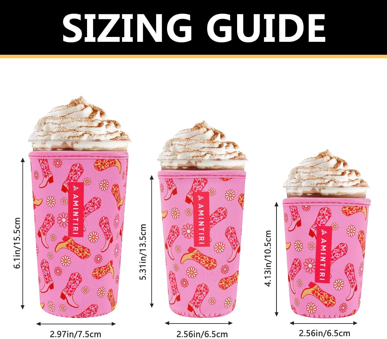 Amintiri Reusable Insulator Neoprene Sleeve for Iced Coffee & Cold Soda image 3