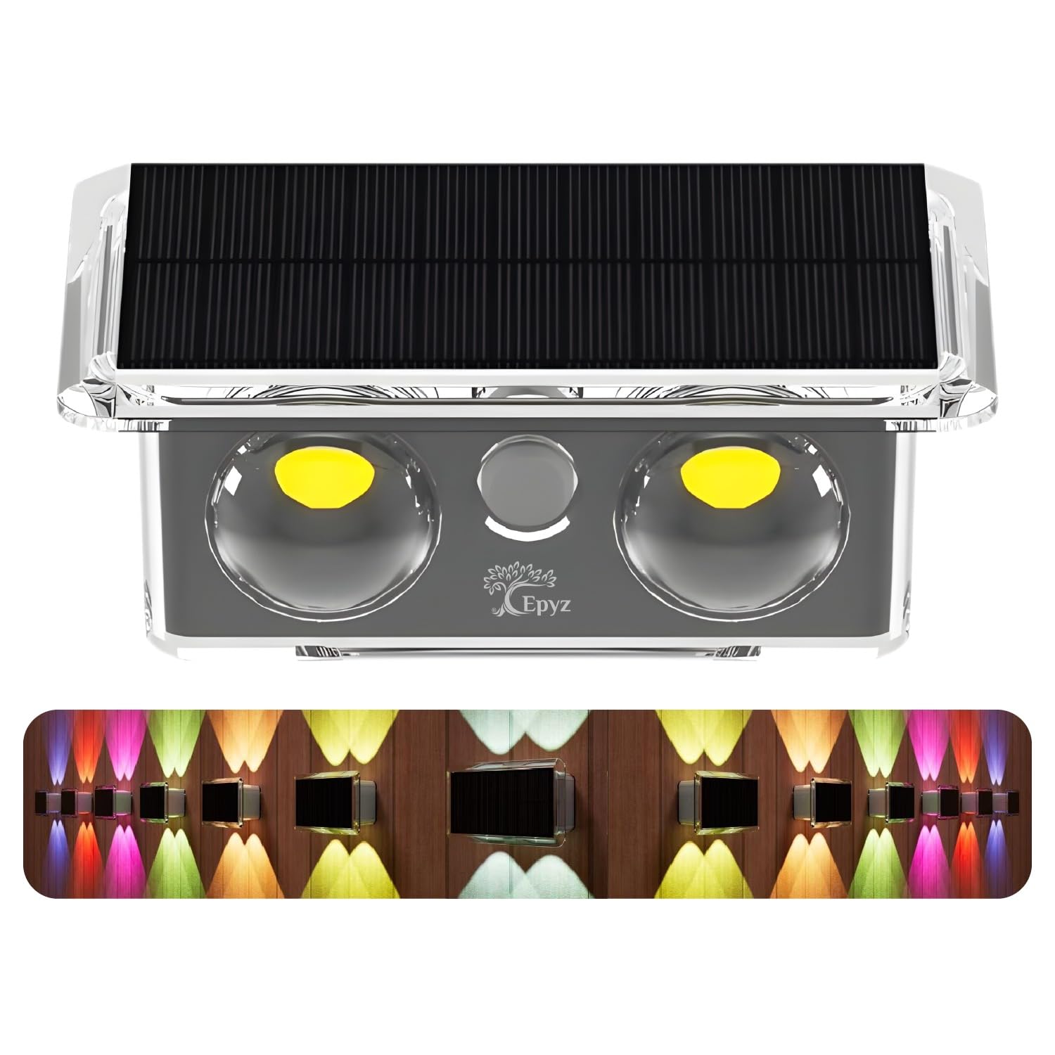 Epyz Solar Wall Light Outdoor UP & Down Waterproof Garden Decoration Wall Lamps Step Small Night Lamp Garden Lighting Fence Courtyard Decor 2 LED [ Multicolor, Pack of 1 ]-image-35
