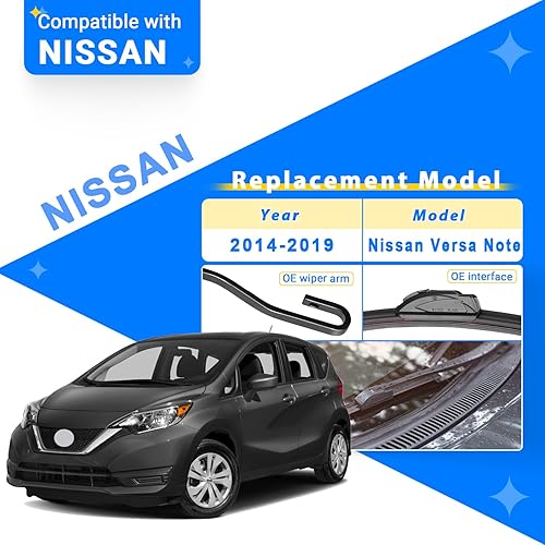 Miniatura 2 de Juego de limpiaparabrisas de repuesto para Nissan Versa Note 2014, 2015, 2016, 2017, 2018, 2019, calidad original, de fábrica, para mi automóvil,