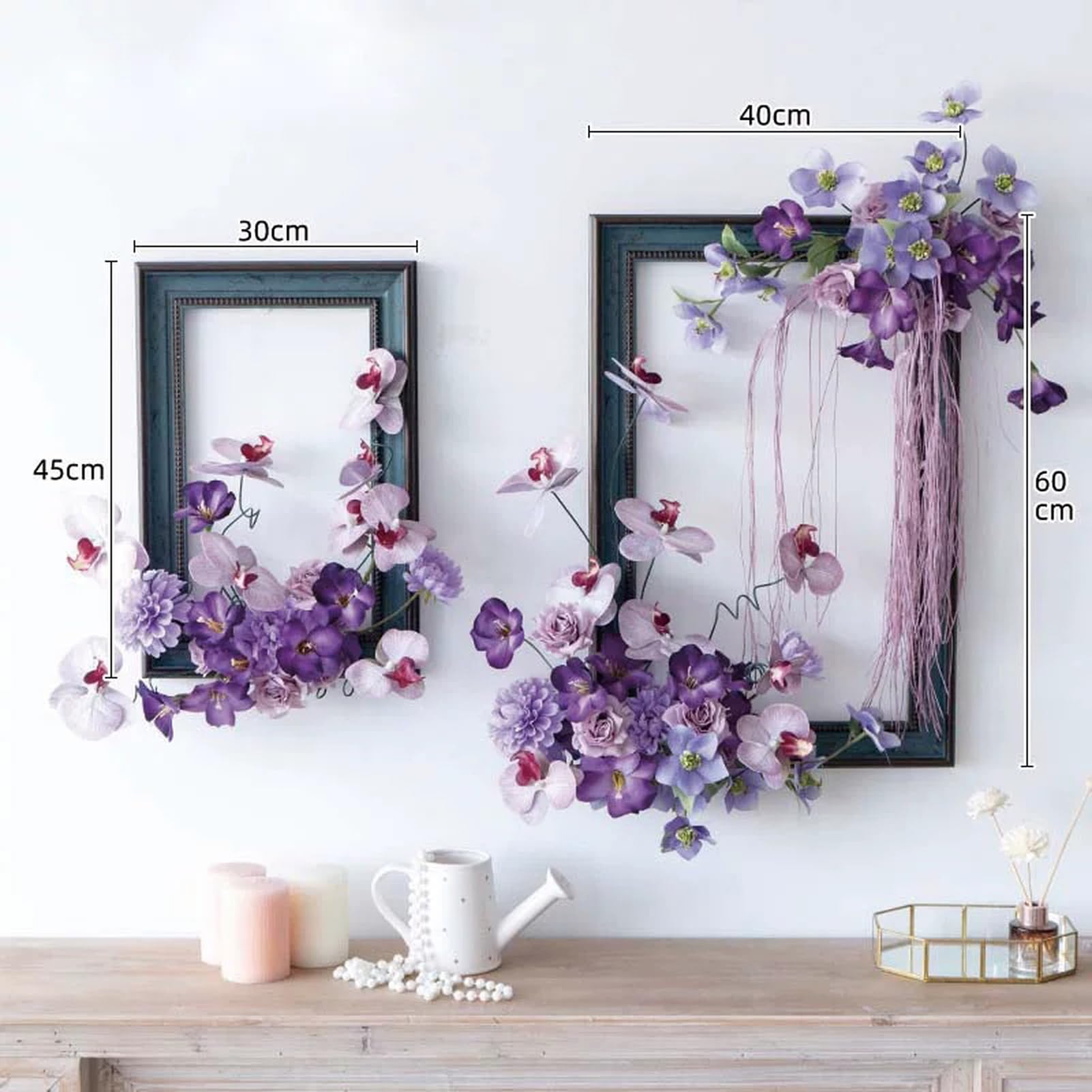 Amazon｜HGJH 壁掛け花 明るい色合い 30*45cm 造花 本物そっくり 枯れ