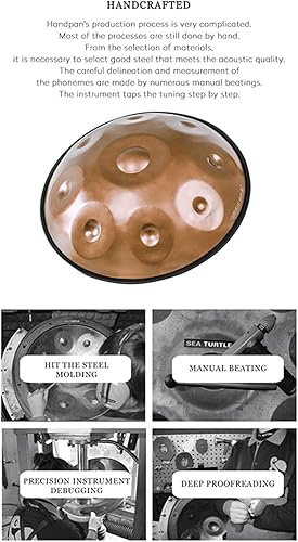 Miniatura 7 de Tambores de acero de aleación de titanio, tambor de mano de grado profesional, sin preocupaciones, tambor de lengua de acero para amantes de la