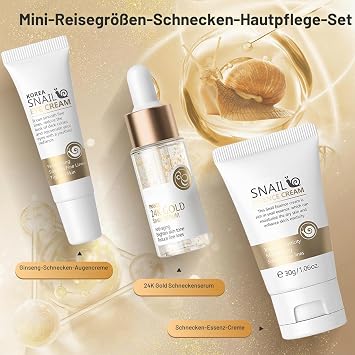 3-Piece Snail Skin Care Set Snail Skincare Gift Sets for Teenage Girls Skin Care Set for Girls with Serum Eye Cream and Cream Mini Travel Skincare Set for Teen Girls Women