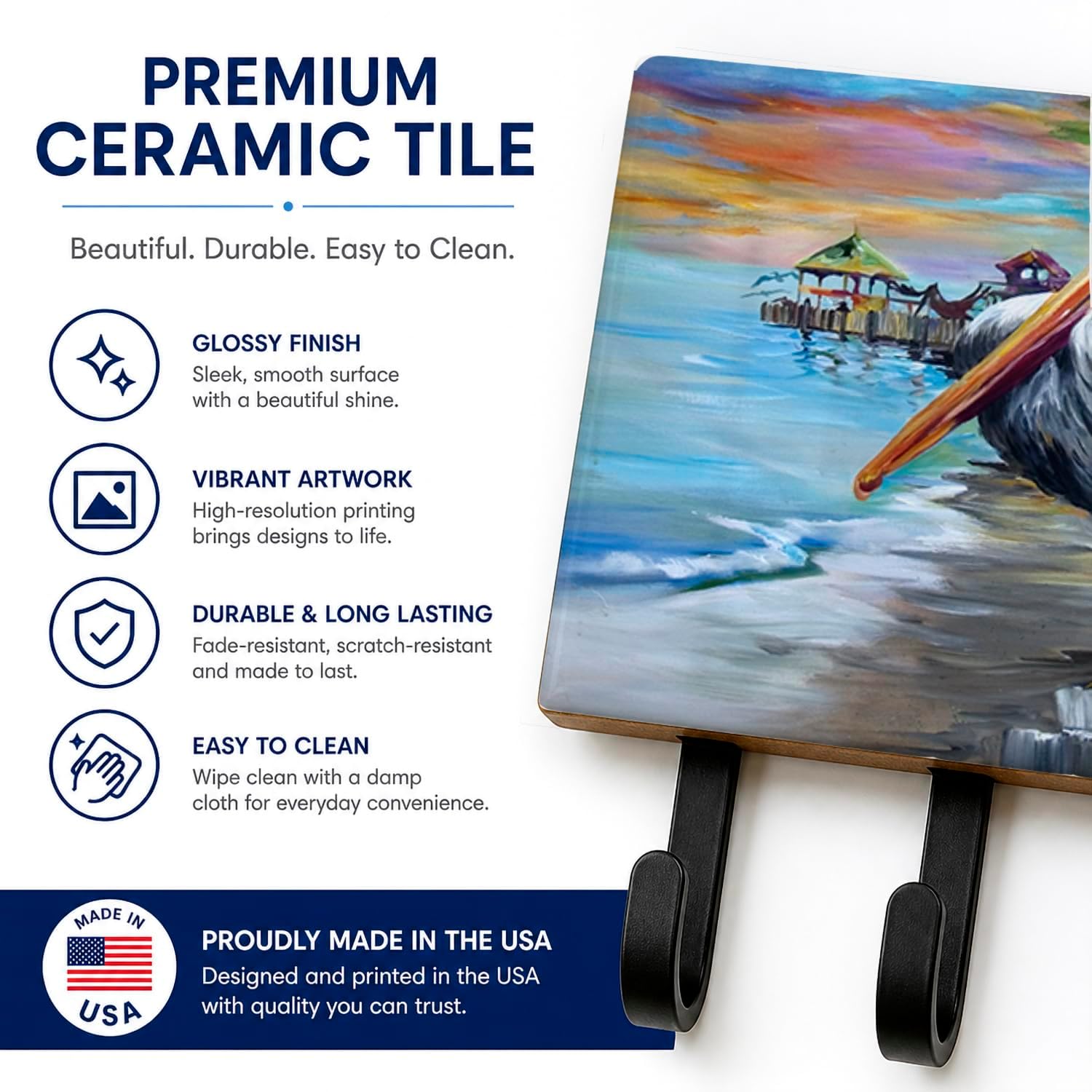 Caroline's Treasures JMK1021TH68 Pelican View Leash or Key Holder, Large, Multicolor image 3