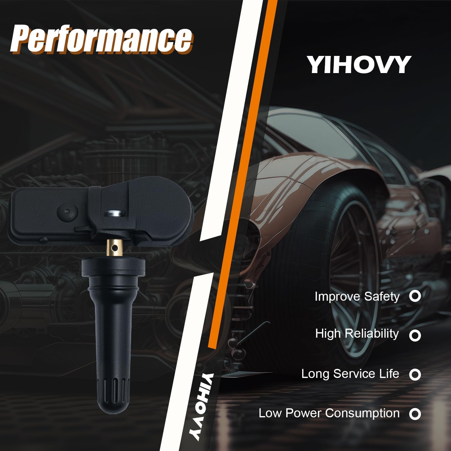 Pre-Programmed TPMS Sensor Tire Pressure Monitoring Sensor 52933-B2100 fit for Kia 2015-2018 Sedona 2014 2015 2016 2017 2018 2019 Soul, 52933B2100-315MHz (4)