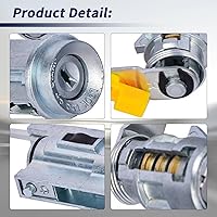 Vista 3 de Bloqueos de encendido y puerta de combustible con 2 llaves compatibles con camioneta Toyota Pickup 1992-1995 plateado