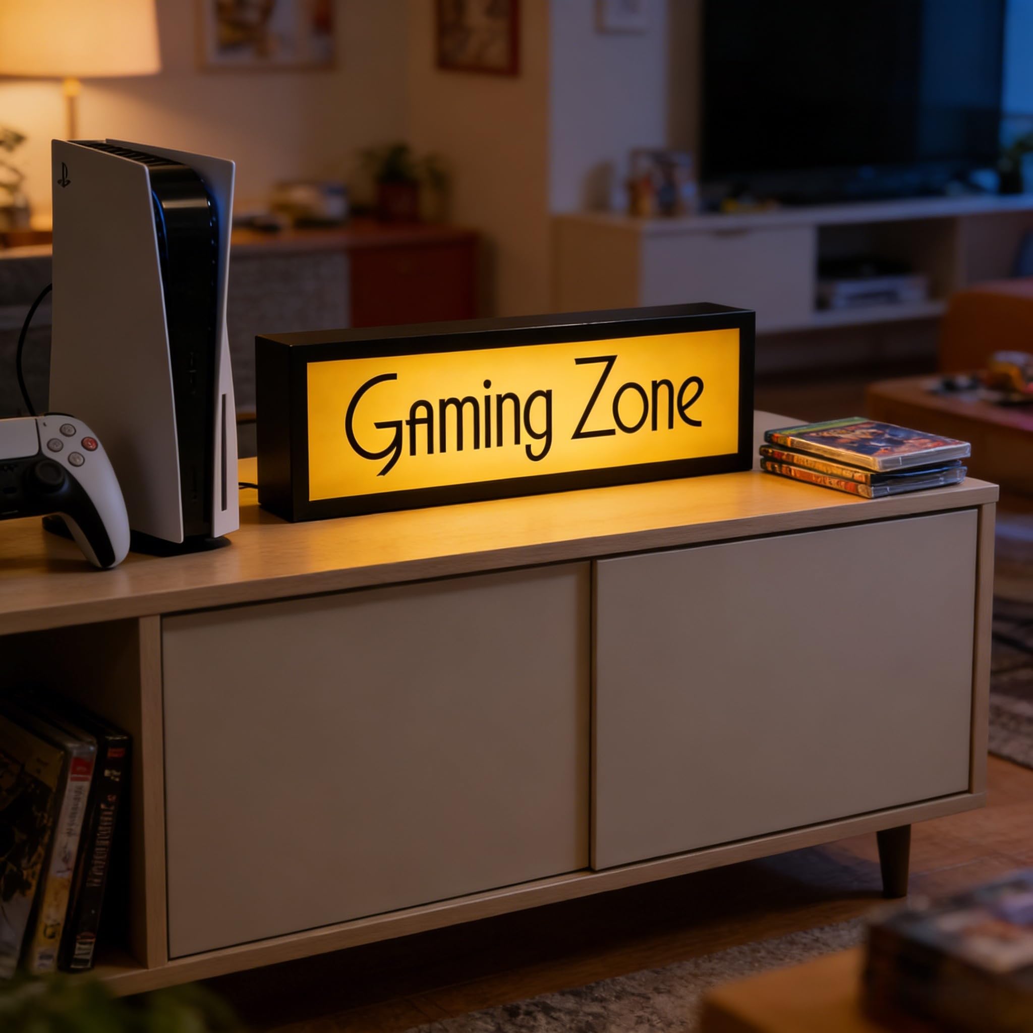 Strefa gier RGB LED Neon Lightbox ściemnialny ścienny znak ostrzegawczy do bibliotek kinowych, kawiarni, domu, firmy, dekoracja ścienna, zasilanie USB