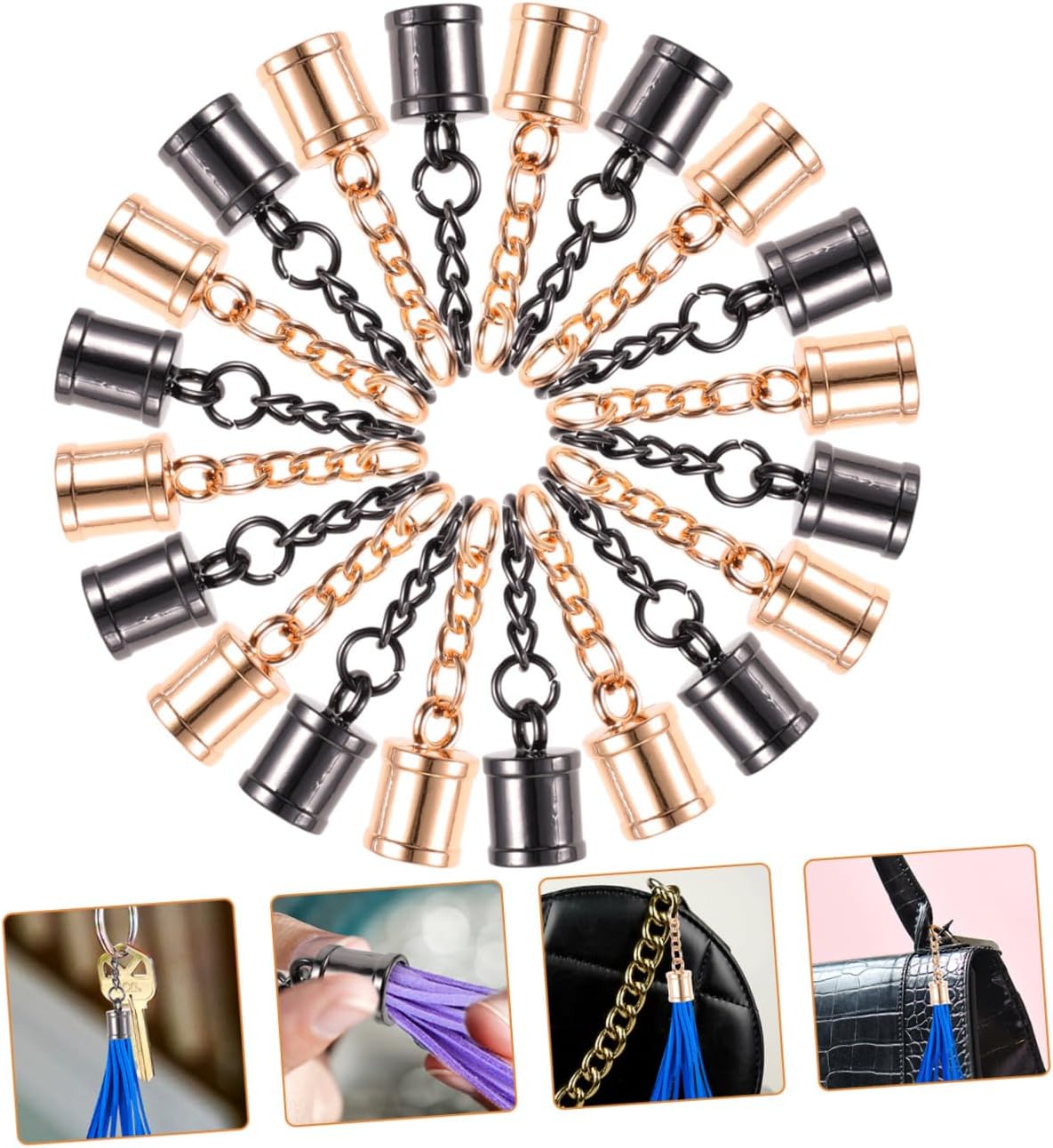 60pcs Tassel End Caps for Jewelry Making for Cord Necklaces Bracelets Sturdy Design for Use for Crafts