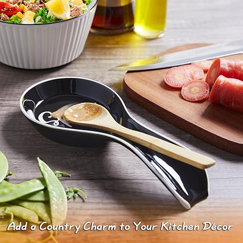 Miniatura 2 de Soporte para cuchara grande de cerámica, soporte para cucharas para encimera de cocina, soporte para espátula, soporte para utensilios para
