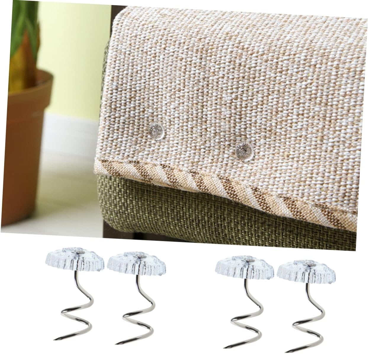 MAGICLULU 60PCS Non-Slip Fixed Clips for Sofa Cushions Bed Sheets and Comforters Stainless Steel Twisted Pins for Upholstery Home Living Room and Bedroom