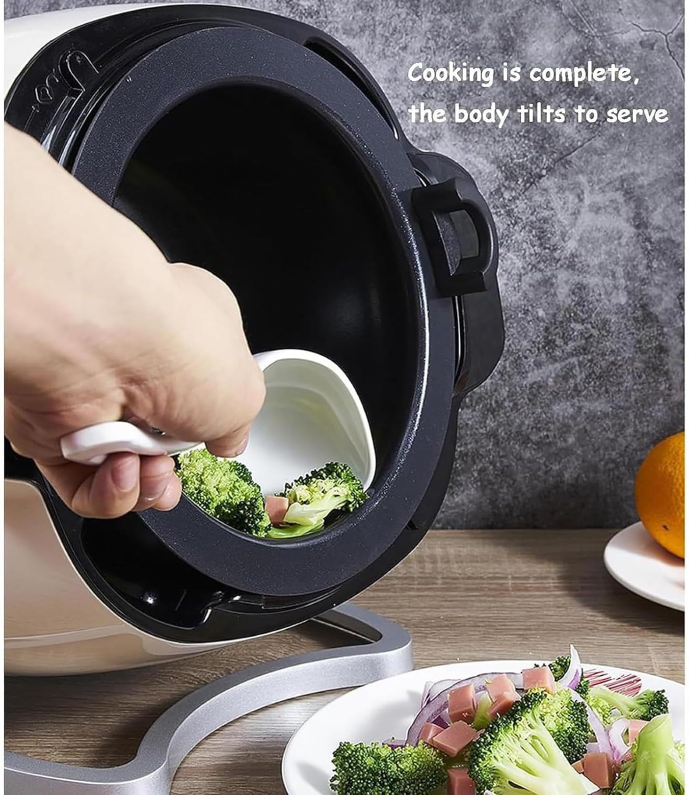 Máquina de cocción automática de 2000 W – 6 L, olla multifunción con olla giratoria de 360°, control de temperatura de 3 velocidades y 3 niveles para el hogar y restaurantes