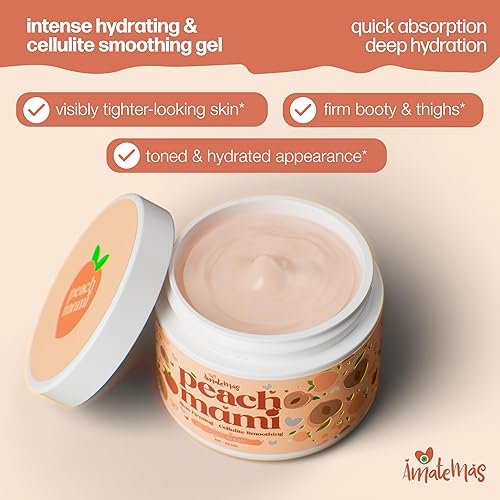 Miniatura 5 de Amatemas Crema corporal reafirmante Peach Mami  Crema hidratante para tensar la piel flácida y loción anticelulítica para piernas, muslos, caderas,