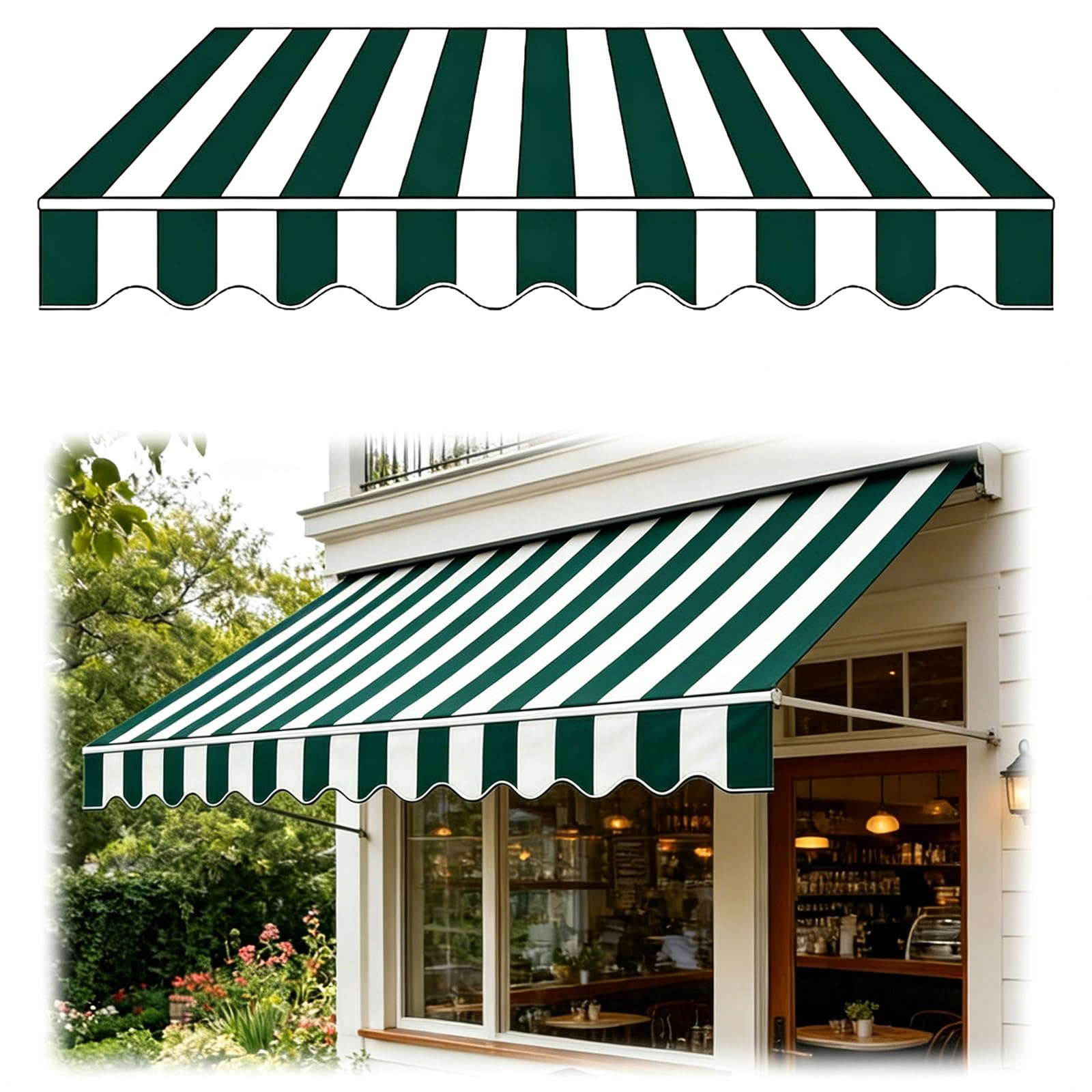 Toile de rechange pour store usé : réparez votre patio 700x250 cm